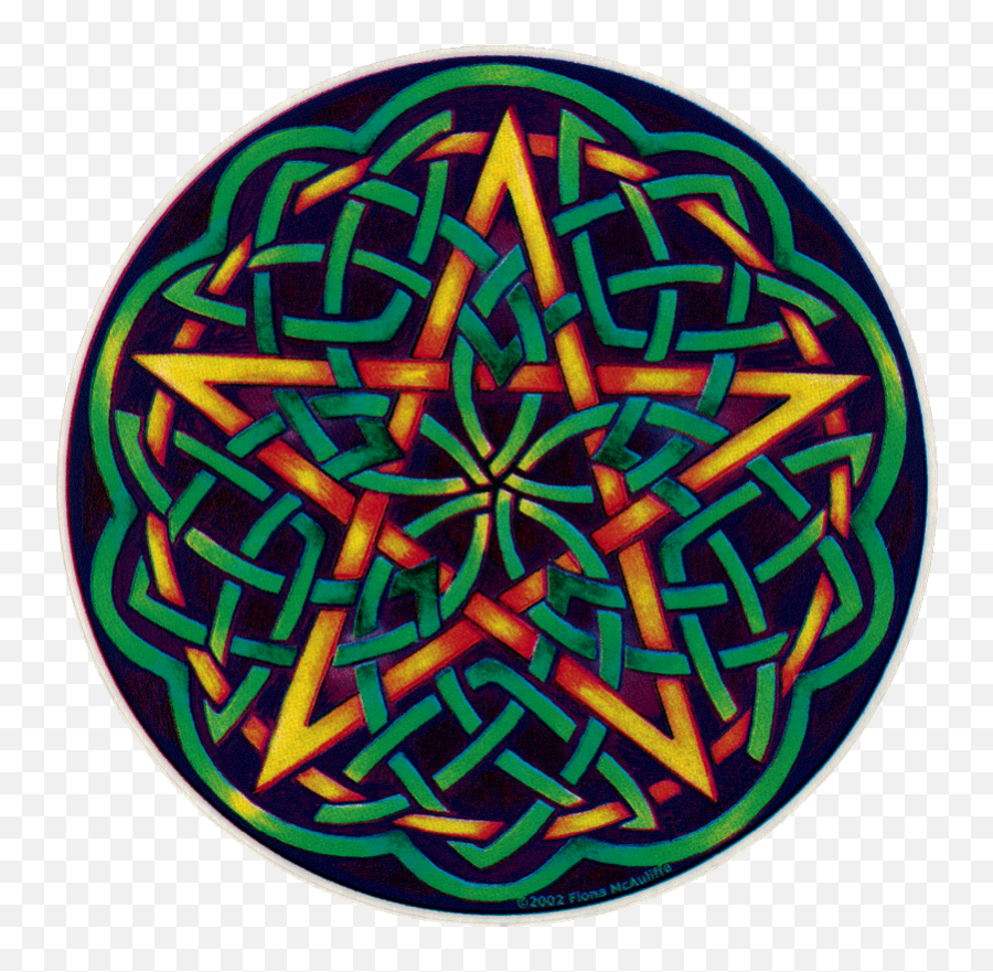 Celtic Pentagram - Window Sticker Decal Emoji,Pentagram Heart Emoticon