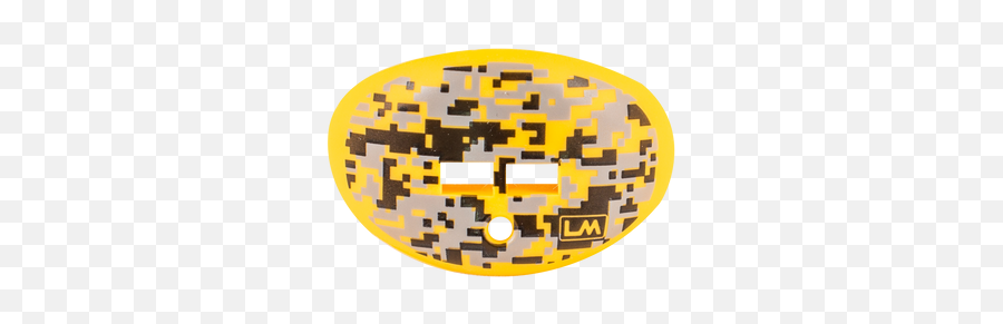 Digital Camo Yellow Football Mouth Guard Emoji,Football Emoticon
