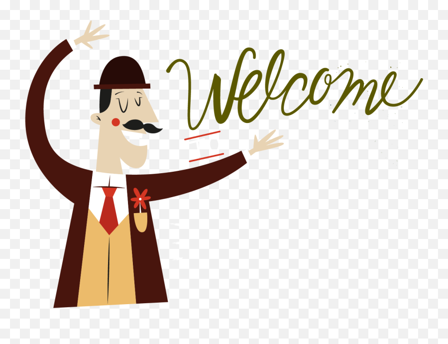 Cartoon Illustration - Cartoon Welcome Gestures Png Download Emoji,Aesthetic Cartoon Girl Emoji Download