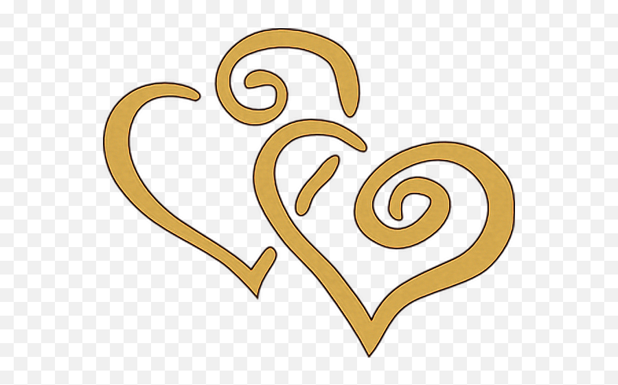 Outlineheartgoldenheartslove Sticker By Alessandra - 14th February Saint Day Emoji,Outline Of A Heart Emoji