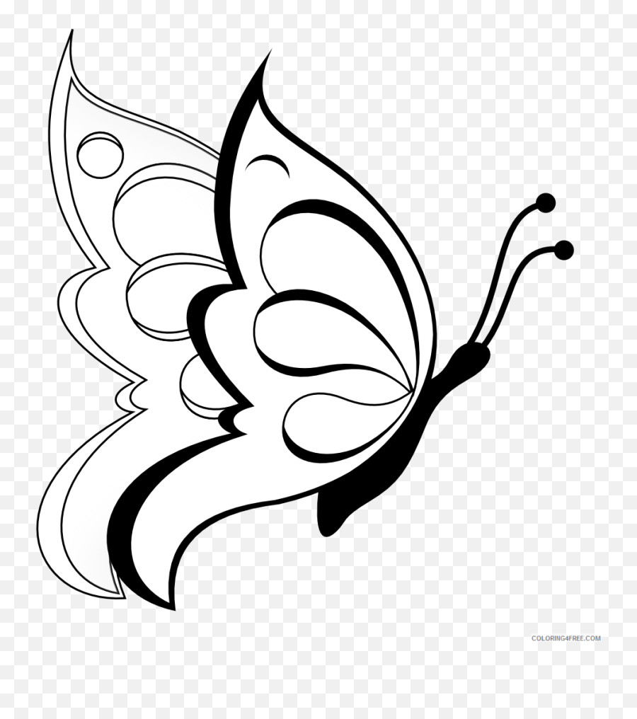 Black And White Butterfly Coloring Pages Butterfly Black And - Sketch Painting For Children Emoji,Dirty Emoji Coloring Sheets