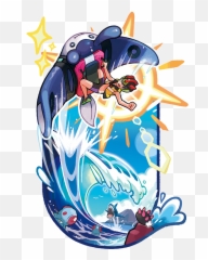 Pokemon Ultra Sun And Moon Mantine Surf Full Size Png - Pokemon Mantine Surf Emoji,Surfer Emoji Transparent