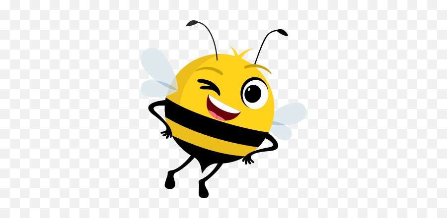 Beemojis By Little Bee Speech - Cute Cartoon Bee Winking Emoji,Iphone Bee Emoji