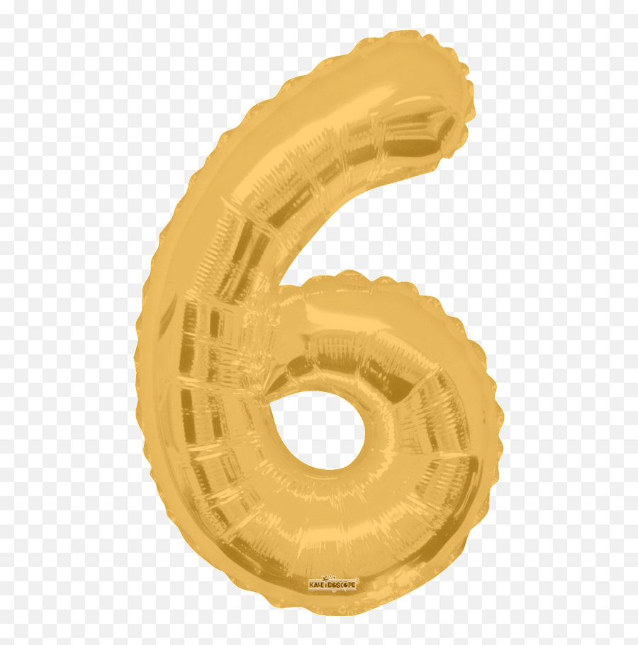 Gold Number 6 Balloon 34 - Number Balloons Png 6 Emoji,New Moon With Face Emoji Products