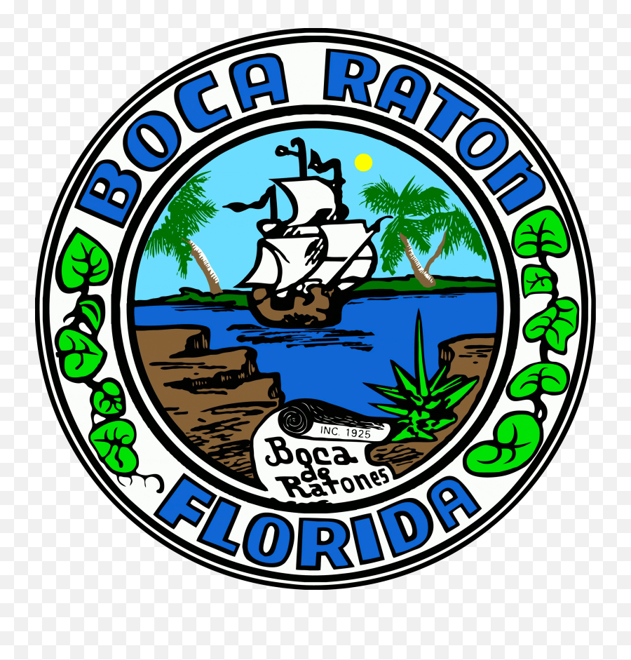Seal Of Boca Raton Florida - Drawing Emoji,Como Hacer Un Emoticon De Un Raton