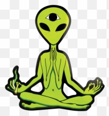Enlightened Extraterrestrial Smoking - Alien Decal Emoji,Spliff Emojis
