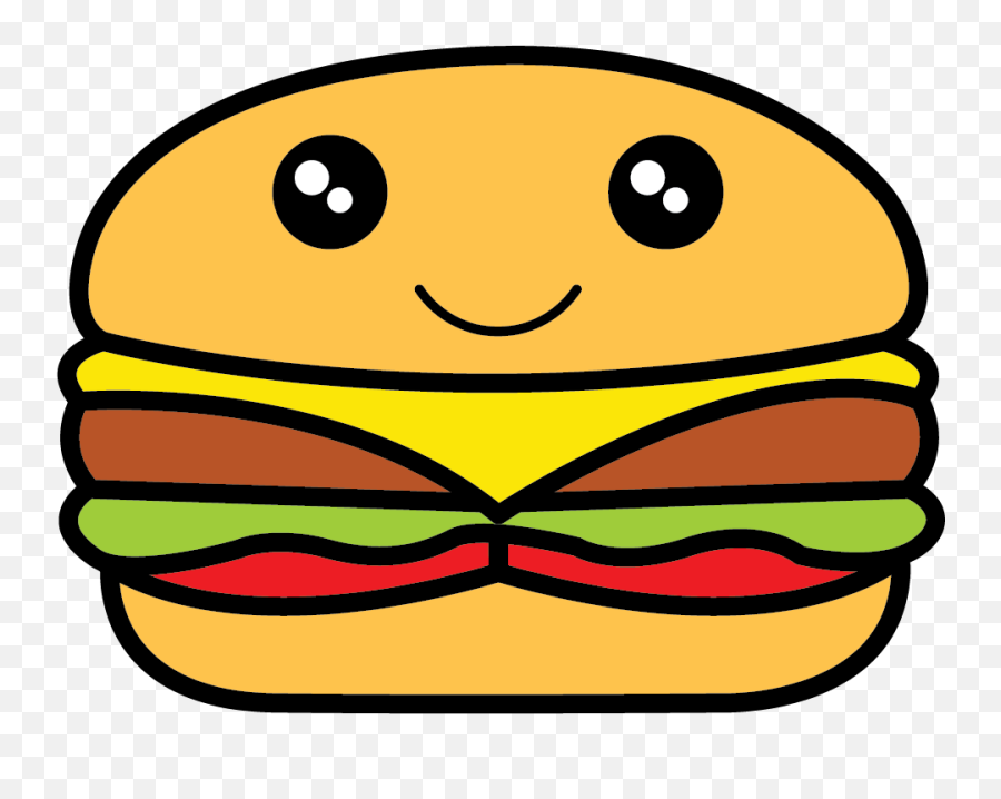 Kawaii Food Illustration - Burger Cute Emoji,Emoticons Madre E Hija