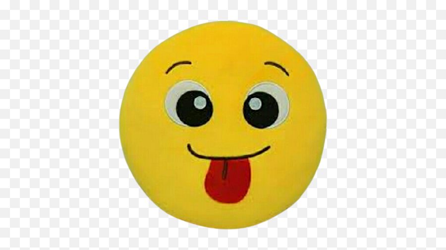 Emoji Cushion Face With Tongue - Pillow Doll Emoji,Emoji Smiley Emoticon Yellow Round Plush Soft Doll Toy