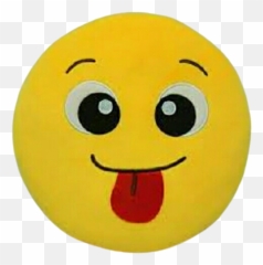 Emoji Cushion Face With Tongue - Pillow Doll Emoji,Emoji Smiley Emoticon Yellow Round Plush Soft Doll Toy