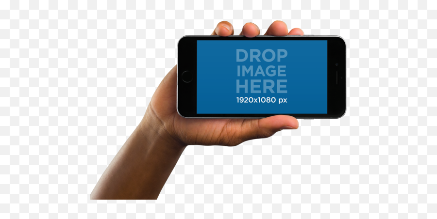 Download Black Iphone 6 In Landscape Position Over - Landscape Position Of A Phone Emoji,Emojis Across Ohones