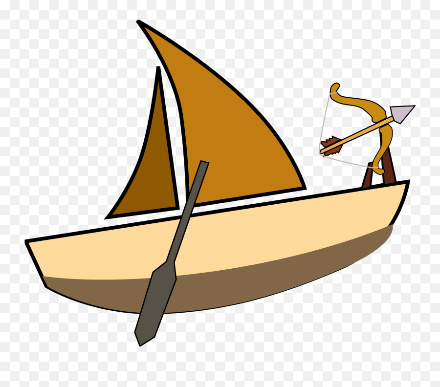 Bow And Arrow At The Front Clipart - Perahu Png Transparent Emoji,Sailboat Emoji Outline