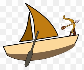 Bow And Arrow At The Front Clipart - Perahu Png Transparent Emoji,Sailboat Emoji Outline