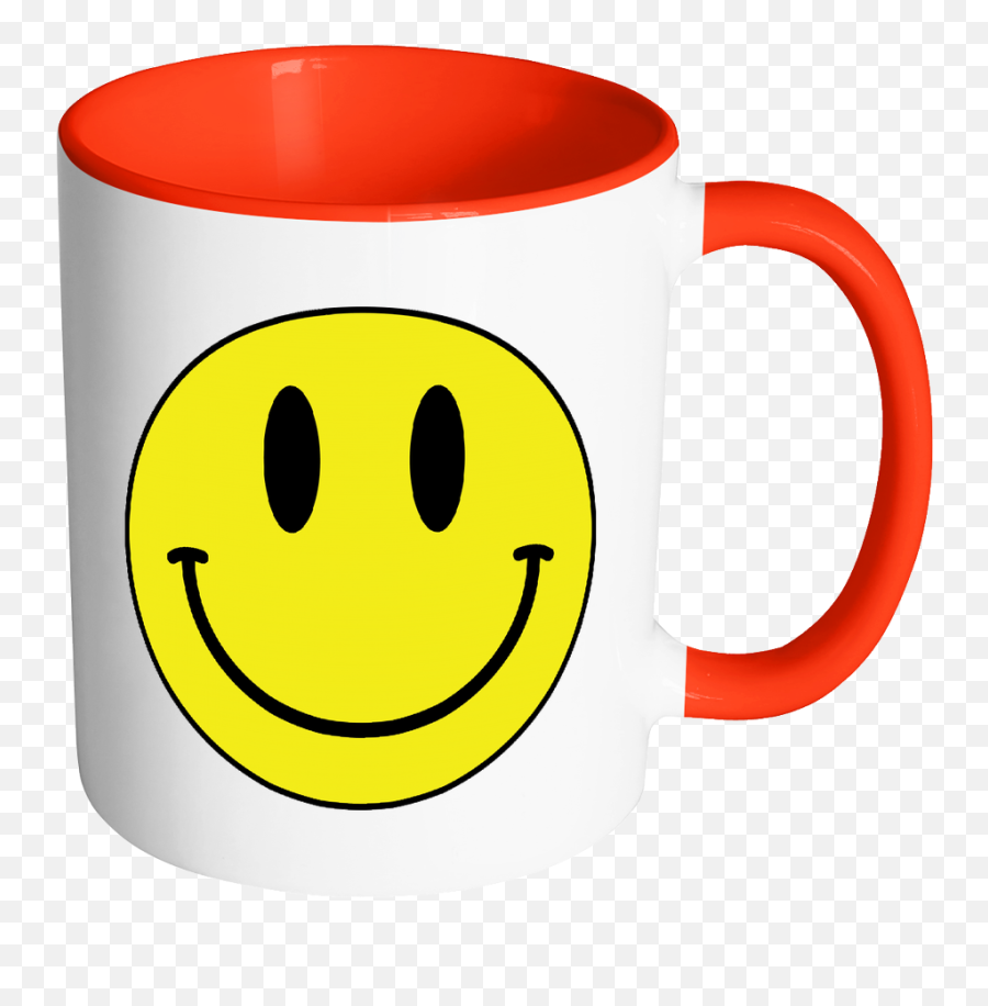 Smiley Face Color Accent Coffee Mug - Choice Of Accent Color Emoji,Colored Faces Emojis