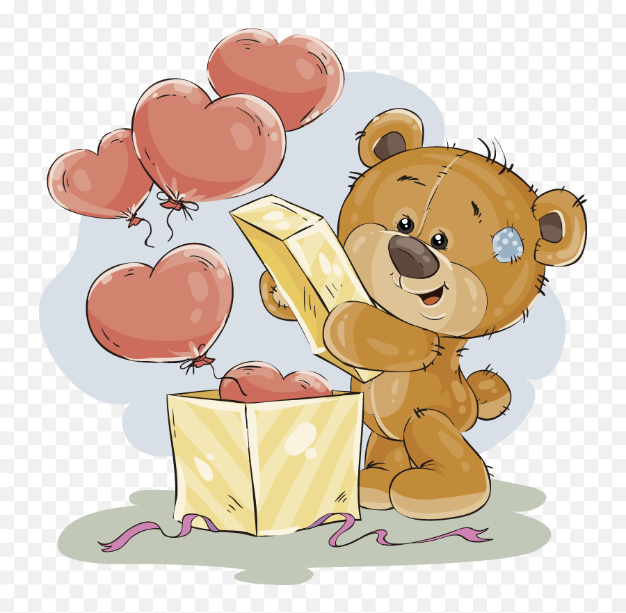 Vinyl Rug Bear In Love - Cute Teddy Bear In Love Emoji,Cat Cow Horse World Emoji
