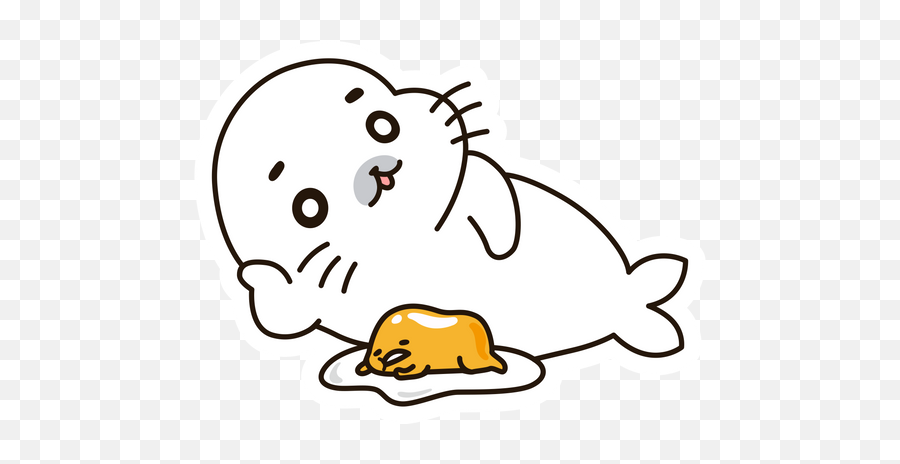 Gudetama And Goma - Chan Sticker Sticker Mania Emoji,Darwin Gumball Emoticon Face