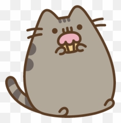 Gif Stickers - Pusheen Cat Eating Cupcakes Emoji,Glass Case Of Emotion Gif
