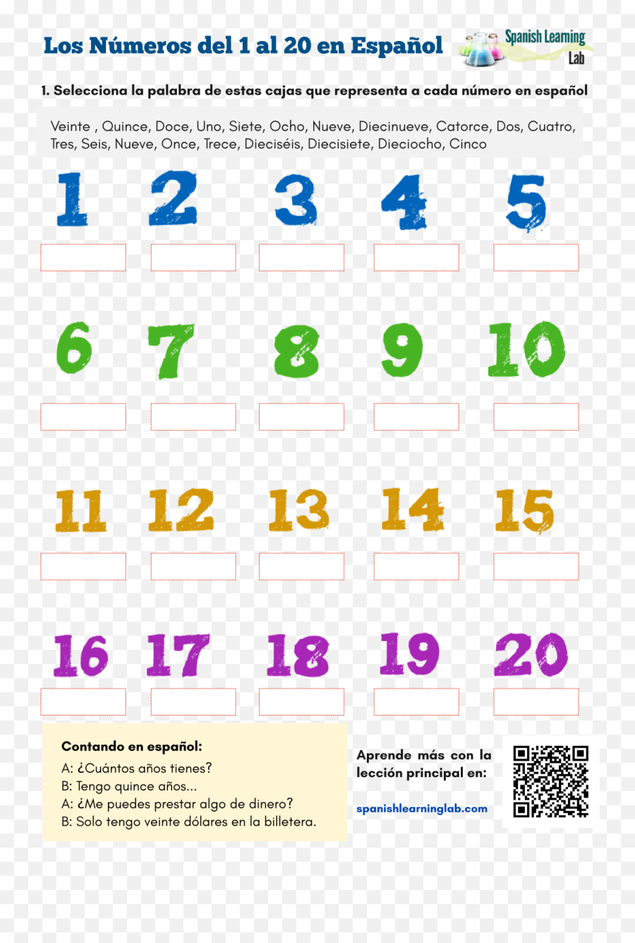 Numbers In Spanish From 1 To 20 - Spanish 1 10 Worksheet Emoji,Emotions Worksheet