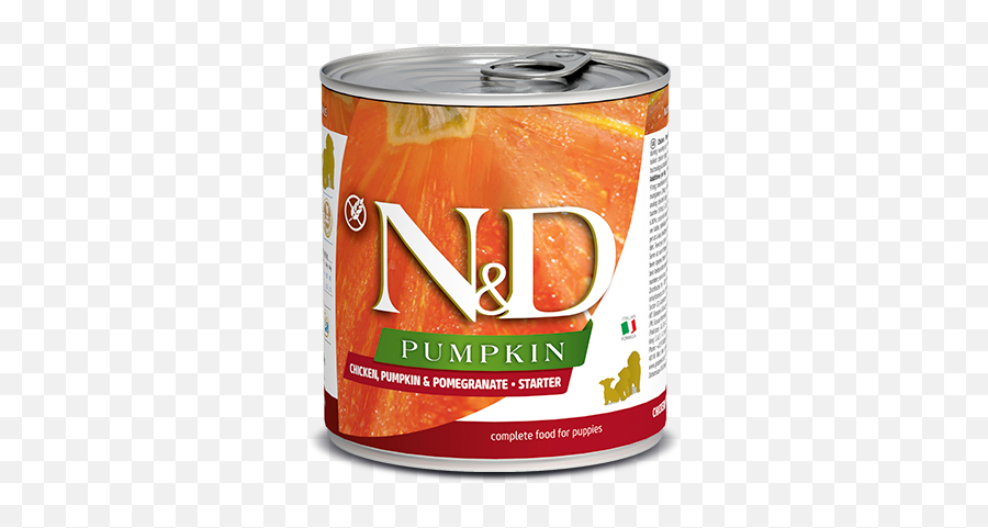 Nu0026d Pumpkin Dog Chicken Pumpkin U0026 Pomegranate Starter Babydog 10oz - Farmina Emoji,Dog Food Emoji