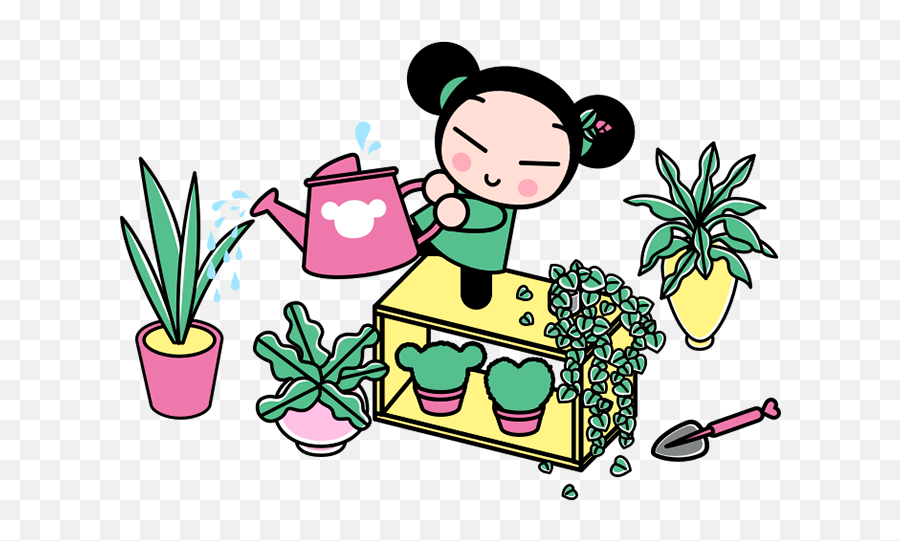 Pucca - Flowerpot Emoji,Emoticon Divertenti Da Scaricare