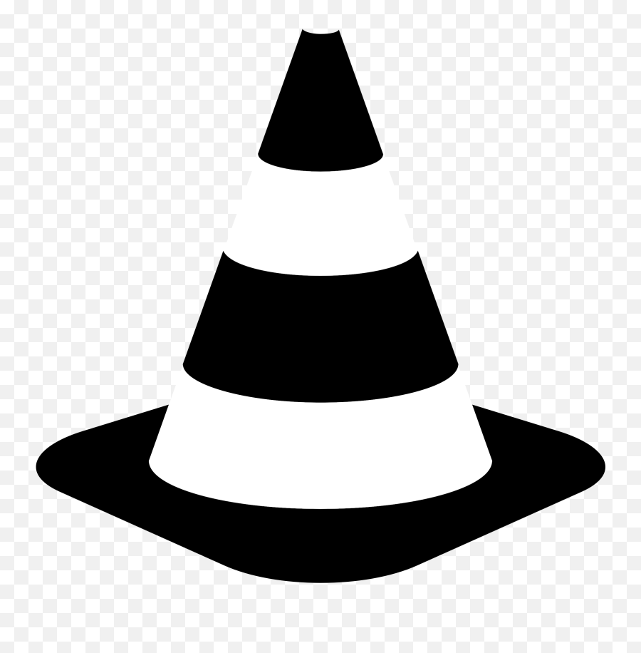 Cone Clipart Caution Cone Caution Transparent Free For - Cone Black And White Png Emoji,Traffic Light Caution Sign Emoji Pop