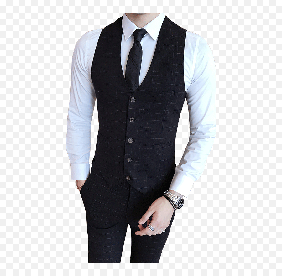 3pc Suit High Quality Business Wedding Dress 3 Piece Set Mens Blazerpantsvest Spring And Autumn Male Suits - Slim Fit Men Waistcoat Emoji,Bike Vest Emoji