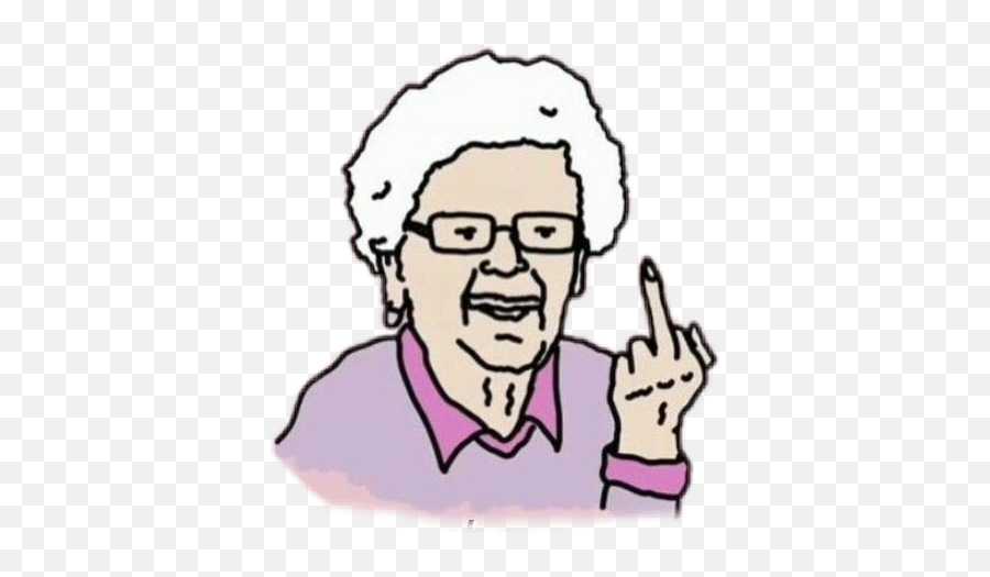 Middle Bird Old Lady Finger Sticker - Dont Touch My Phone Middle Finger Grandma Emoji,Bird Finger Emoji