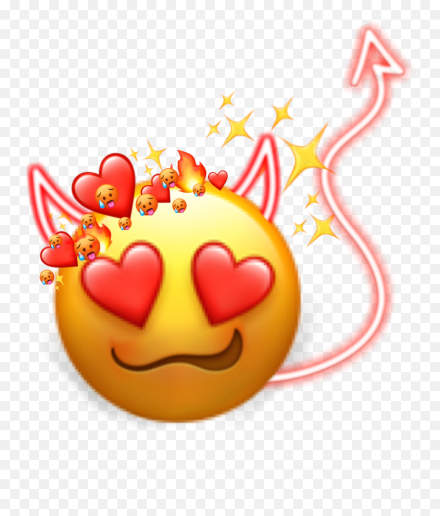Heartemoji Red Emojiedit Sticker By - Happy,Emoticon With Horns