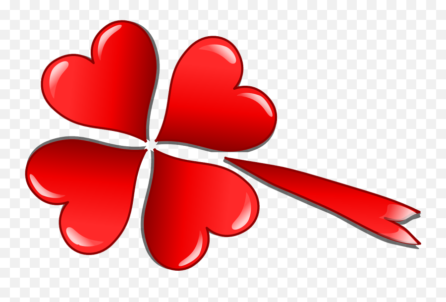 Clover Trefoil Love Hearts Png Image - Logo Red 4 Clover Emoji,Corazon Con Emojis Para Whatsapp