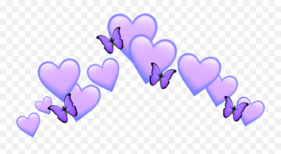 Purple Heart Emoji Crown Transparent - Novocomtop Heart Crown Transparent,Emojis Crown Devill
