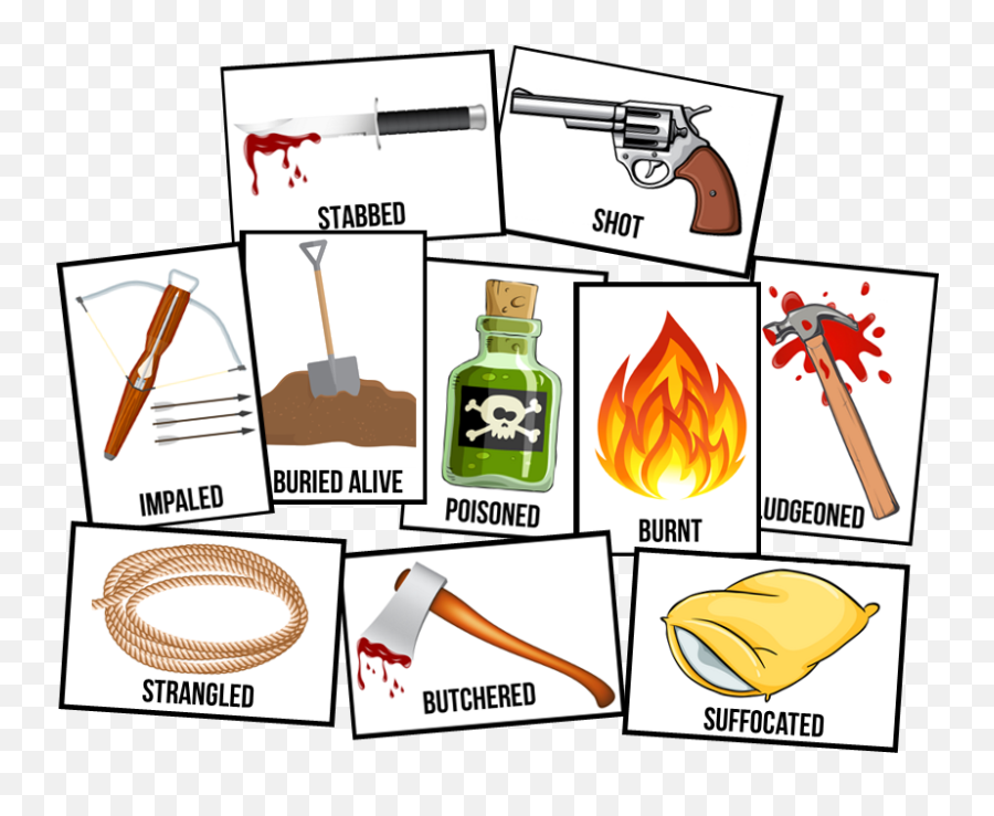 Killer Among Us - A Murder Mystery Scavenger Hunt Game Among Us Weapons Name Emoji,Murderous Emoticon Face