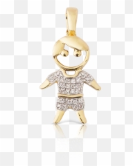 10k Yellow Gold Diamond Boy Pendant 0 - Solid Emoji,Metal Band Names In Emojis Answers