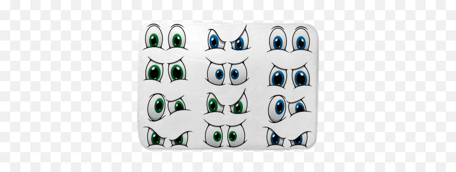 Set Of Cartoon Eyes Showing Various - Cartoon Eyes To Print Emoji,Mat 1008 Emoji Emotions Rug