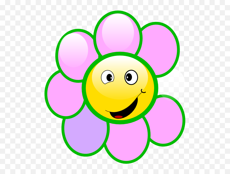 Flower Clip Art At Clkercom - Vector Clip Art Online Happy Emoji,Emoticon With Flower
