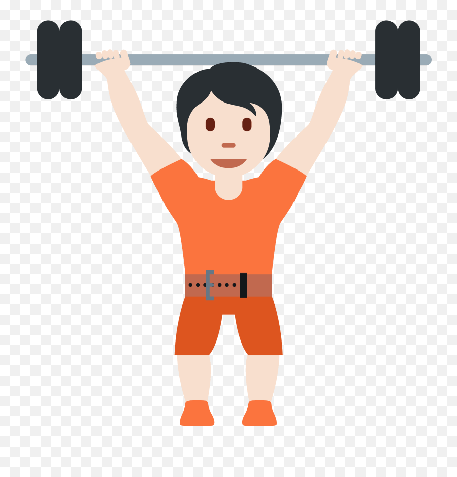 Person Lifting Weights Emoji Clipart - Persona Levantando Pesas,Workout Emoji
