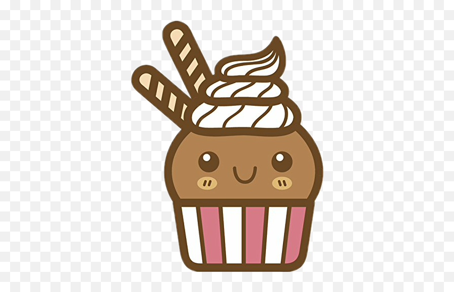 Cake Cupcake Cream Face Sticker By Daniela Teixeira - Cute Dessert Kawaii Food Emoji,Emoji Face Cake