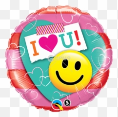 I Heart U Smiley Face Emoji Helium Filled Foil Balloon - Birthday,Heart Face Emoji