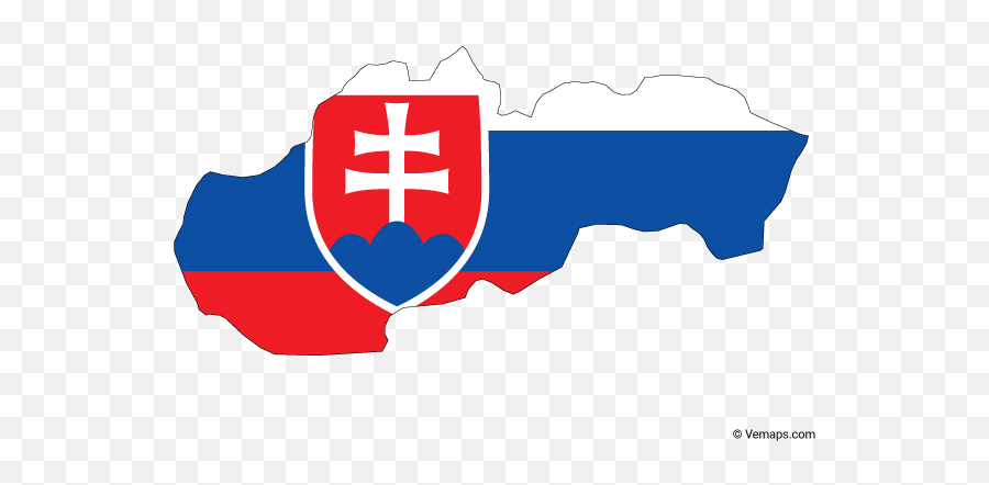 Flag Map Of Slovakia Free Vector Maps Map Vector - Slovakia Flag And Map Emoji,Scotland Flag Emoji