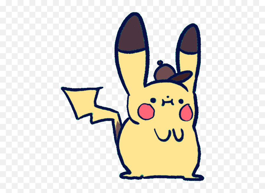 Detective Pikachu Pokemon Sticker By Catboi For Ios Android - Cute Pikachu Gif Transparent Emoji,Pikachu Emoji Text