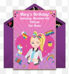 Free Jojo Siwa Emoticon Love Online Invitation - Punchbowlcom Jojo Siwa Invitation Free Emoji,:s Emoticon