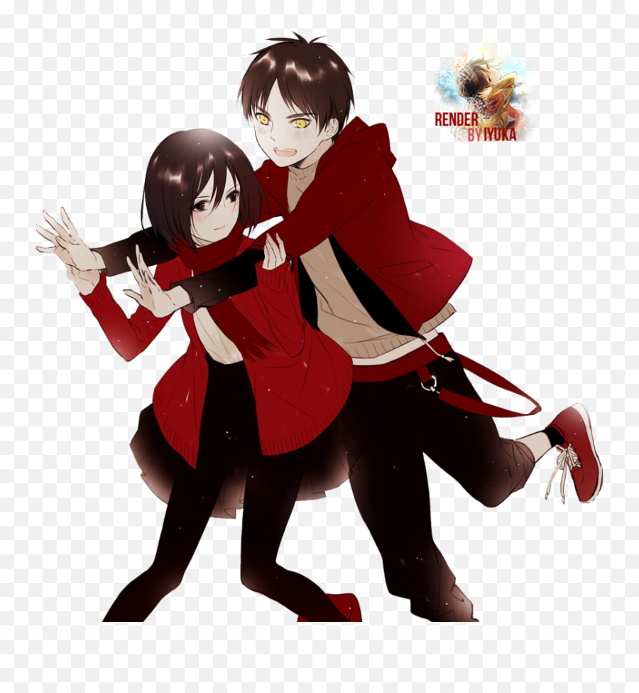 Anime Hug Png - Mikasa Y Eren Png Emoji,Kagepro Discord Emojis