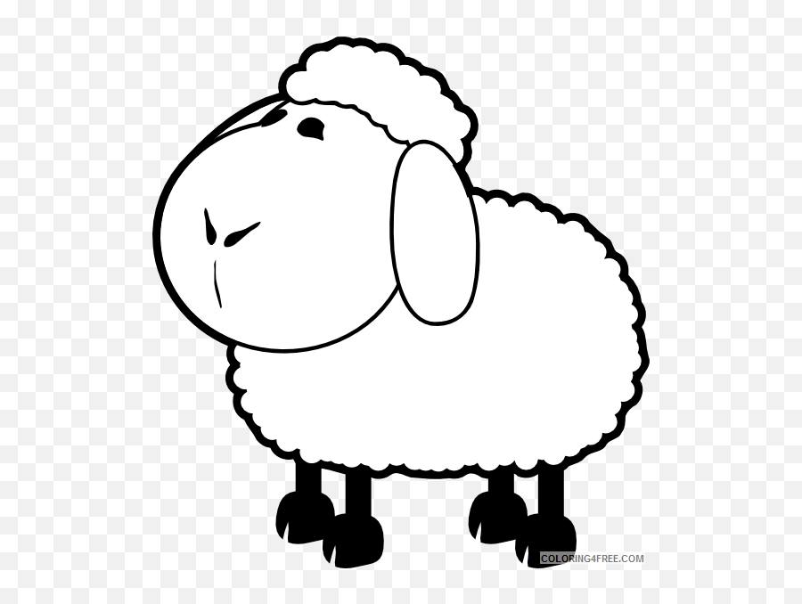 Sheep Outline Coloring Pages Sheep Outline At Printable - Cartoon Transparent Sheep Png Emoji,Clown Emoji Twitter Sheriff Of