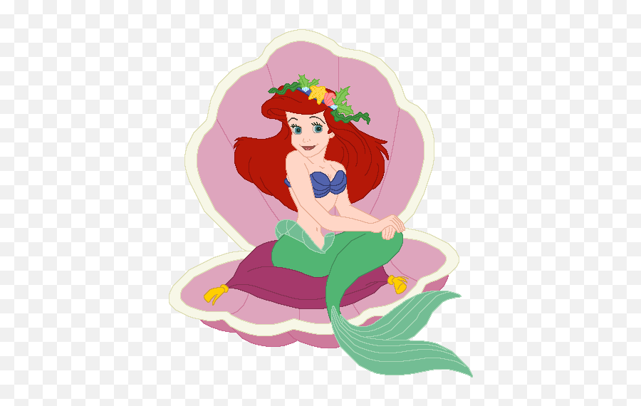 Disney Gif Little Mermaid - La Sirenita En La Almeja Emoji,Mermaid Emoticons Facebook