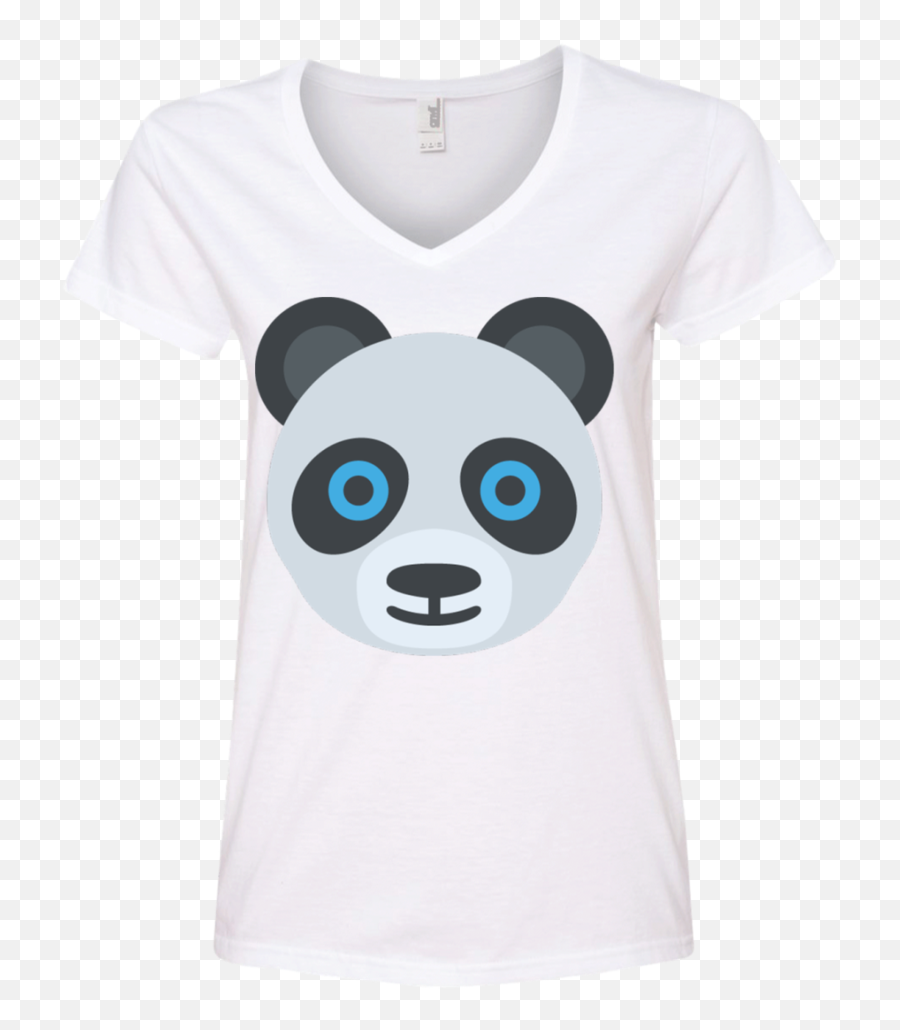 Download Hd Panda Face Emoji Ladiesu0027 V Neck T Shirt - Emoji Short Sleeve,Friends Emoji