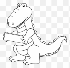 Pin On Disegni Seconda - Alligator White And Black Clipart Emoji,3d Print Pumpkin Emoji