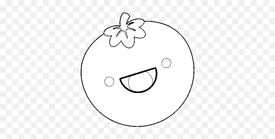 Smiling Tomato Coloring Page - Coloringcrewcom Dot Emoji,Black And White Cute Coloring Sheets Of Foods And Emojis