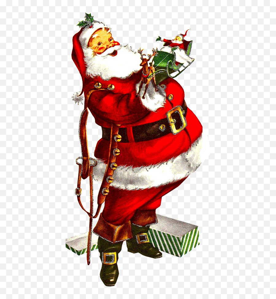 Christmas Clipart Vintage Christmas - Merry Christmas Vintage Santa Claus Emoji,Santa Body Emoji Png