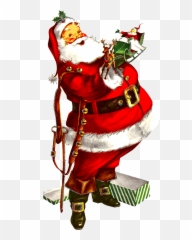 Christmas Clipart Vintage Christmas - Merry Christmas Vintage Santa Claus Emoji,Santa Body Emoji Png
