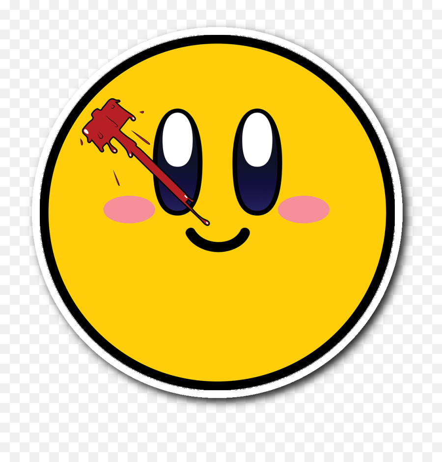 Smashmen Kirby Vinyl Sticker - Happy Emoji,Kirby Emoticon