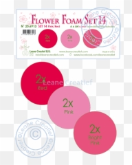 Flower Foam A4 Set 14 Pink - Red From Leane Creatief Dot Emoji,Craft Emotions Stamp Die