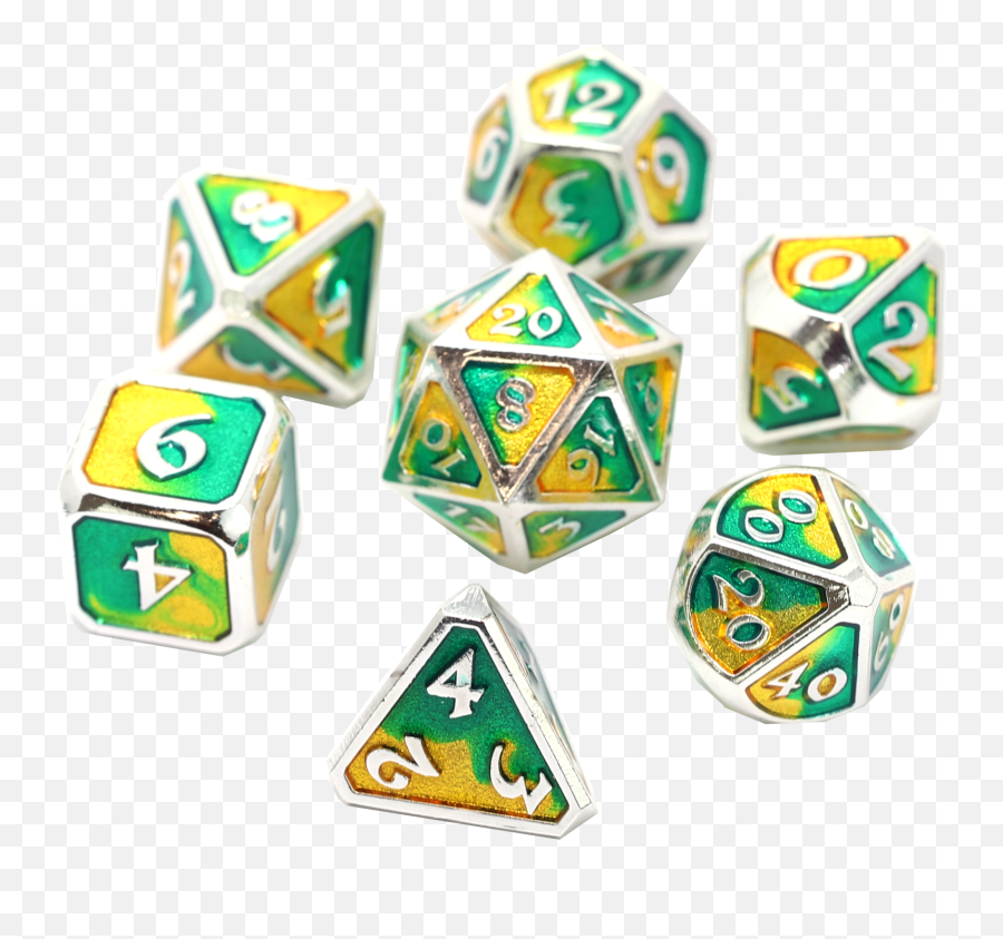 Die Hard Dice Die Hard Dice - Metal 7 Set Spellbinder Basilisk Solid Emoji,Emotion Foam Dice